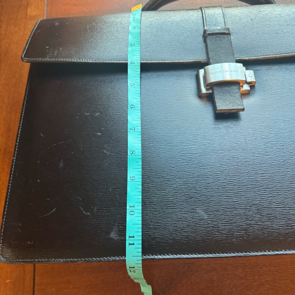 Montblanc Westside Double Gusset Black Leather Top Handle Briefcase-GUC - Picture 11 of 16